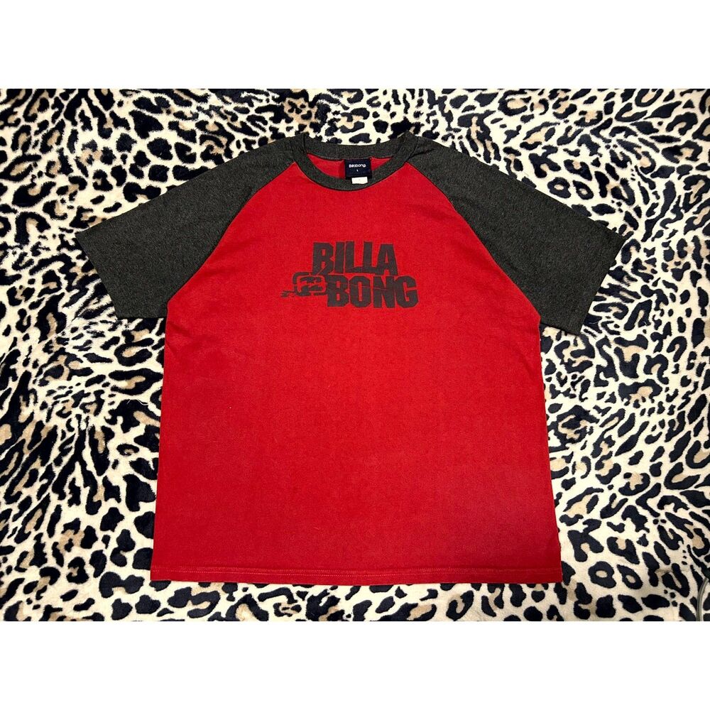 Vintage 90s Billabong Red & Black Raglan Tee